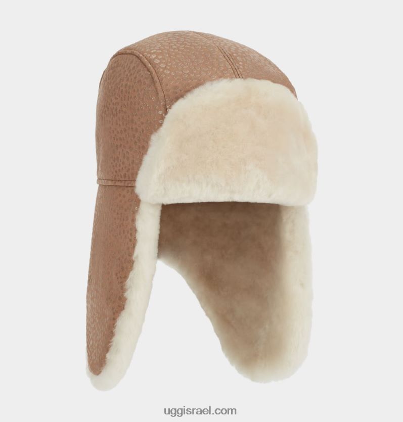 לוכד עור כבש נוצץ ילדים UGG VLDPRV1783 ערמון נוצץ נקודה