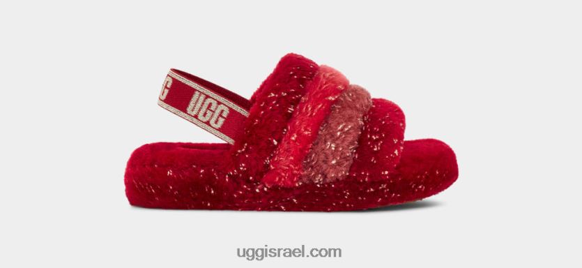 פלאף כן ניצוץ מתכתי מולטי ילדים UGG VLDPRV245 מולטי אדום