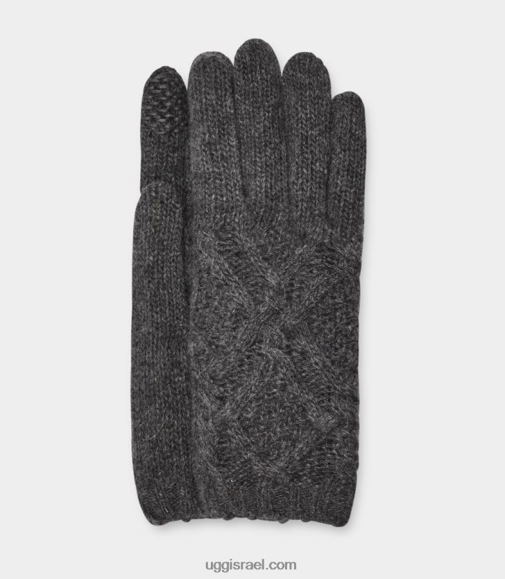 כפפת סריג כבל של דזמונד נשים UGG VLDPRV1349 אפור חום בינוני