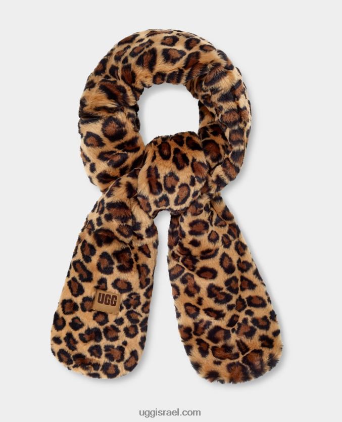 צעיף מלבני פרווה מלאכותית נשים UGG VLDPRV140 נקודתי טבעי