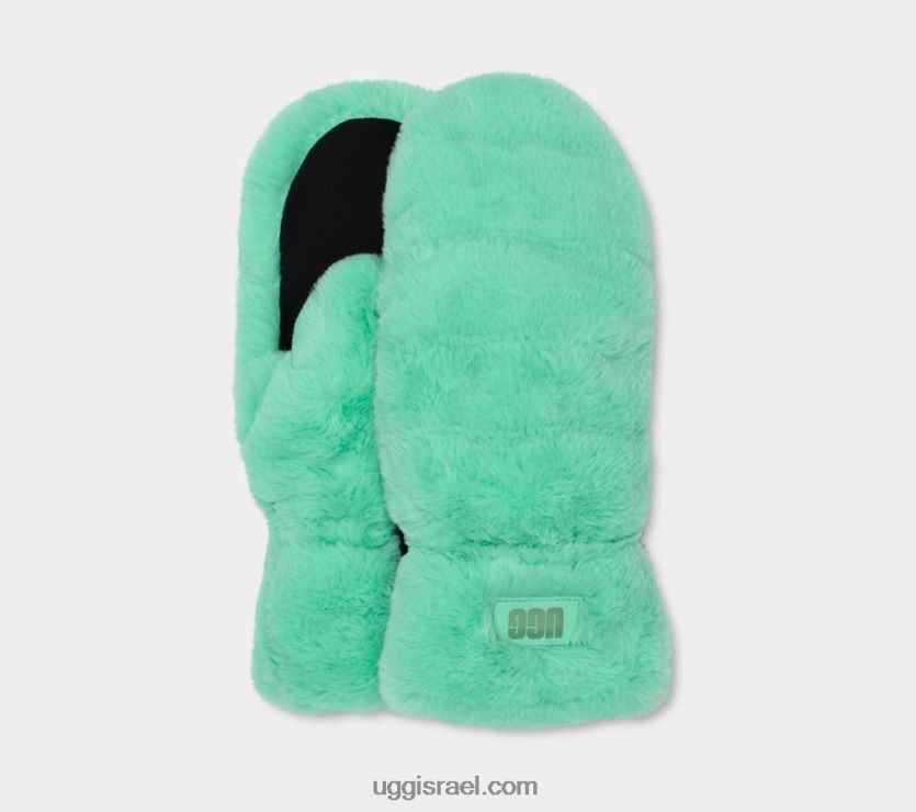 כפפת פרווה מלאכותית מרופדת נשים UGG VLDPRV153 אזמרגד חיוור