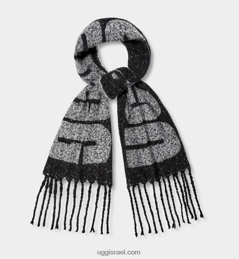 צעיף לוגו ארוג נשים UGG VLDPRV155 מולטי שחור