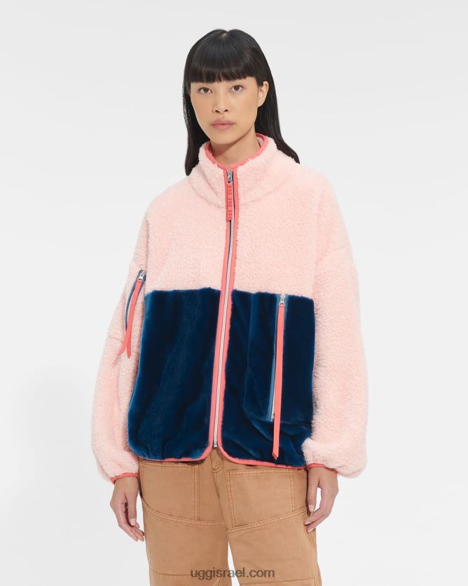 ז'קט מרלן שרפה נשים UGG VLDPRV172 ורוד אופל/כחול כבוד
