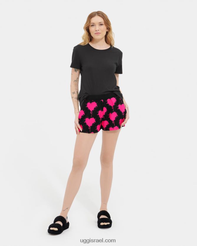 נוני קצר נשים UGG VLDPRV180 שחור/ורוד טפי