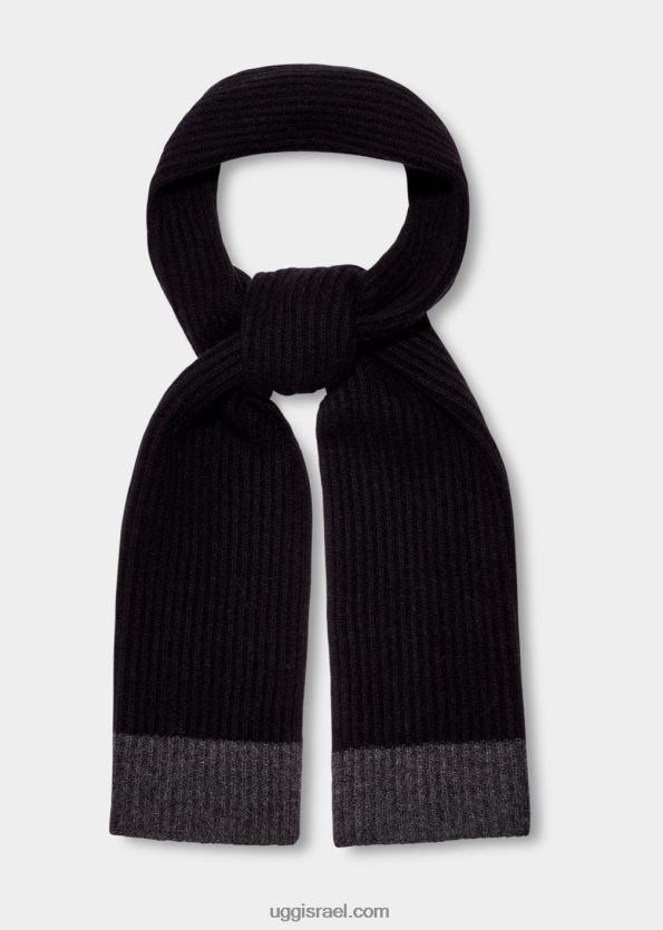 צעיף סרוג אוונדר גברים UGG VLDPRV1905 פחם שחור / אברש