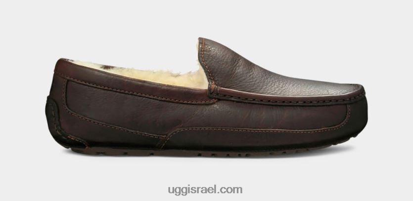 נעלי בית מעור אסקוט גברים UGG VLDPRV212 תה סין