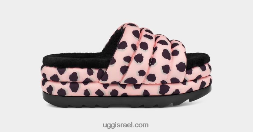 הדפס צ'יטה מקסי שקופיות נשים UGG VLDPRV2139 סקאלופ ורוד