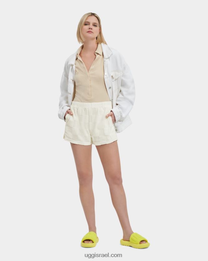 נוני צ'ק קצר נשים UGG VLDPRV2184 נימבוס