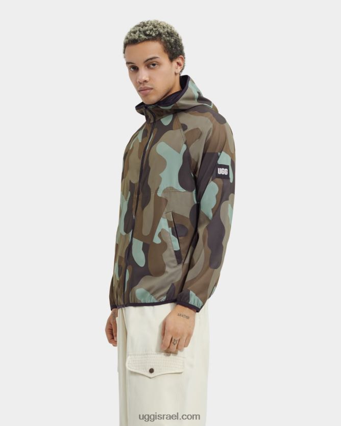 הדפס ז'קט אדיסון גברים UGG VLDPRV266 קמופופ ירוק אזוב