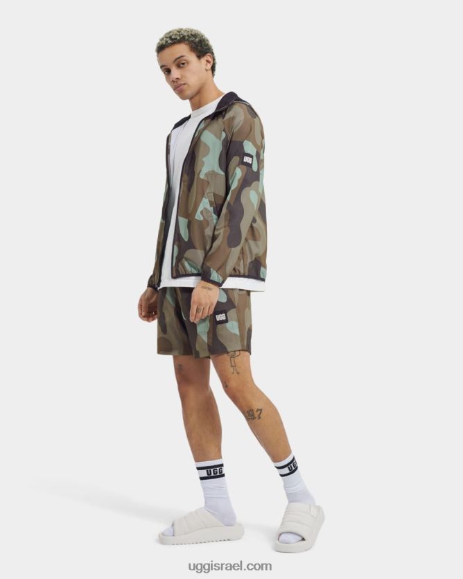 פרימון הדפס קצר גברים UGG VLDPRV267 קמופופ ירוק אזוב