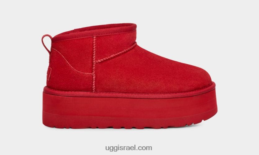 פלטפורמת אולטרה מיני קלאסית נשים UGG VLDPRV587 סמבה אדום