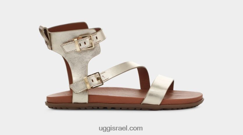 רצועת סוליבן נשים UGG VLDPRV63 מתכתי זהב בהיר