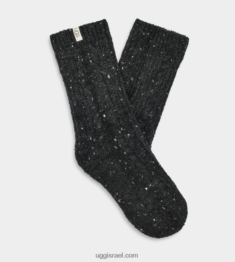 גרב צוות סרוג בכבלים של ראדל נשים UGG VLDPRV683 שחור מנומר