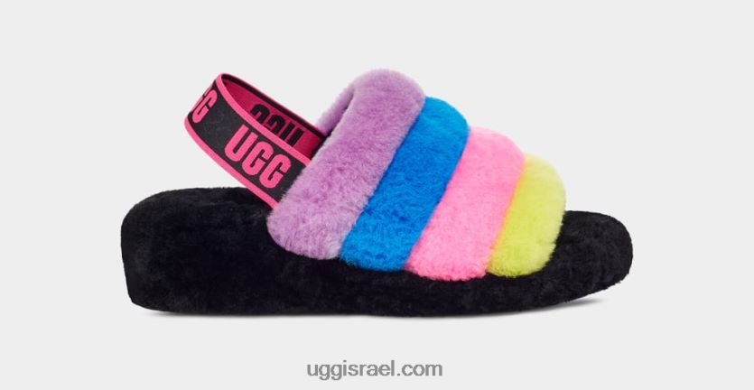 מוך כן פסים שקופיות נשים UGG VLDPRV846 שחור/טפי ורוד מולטי