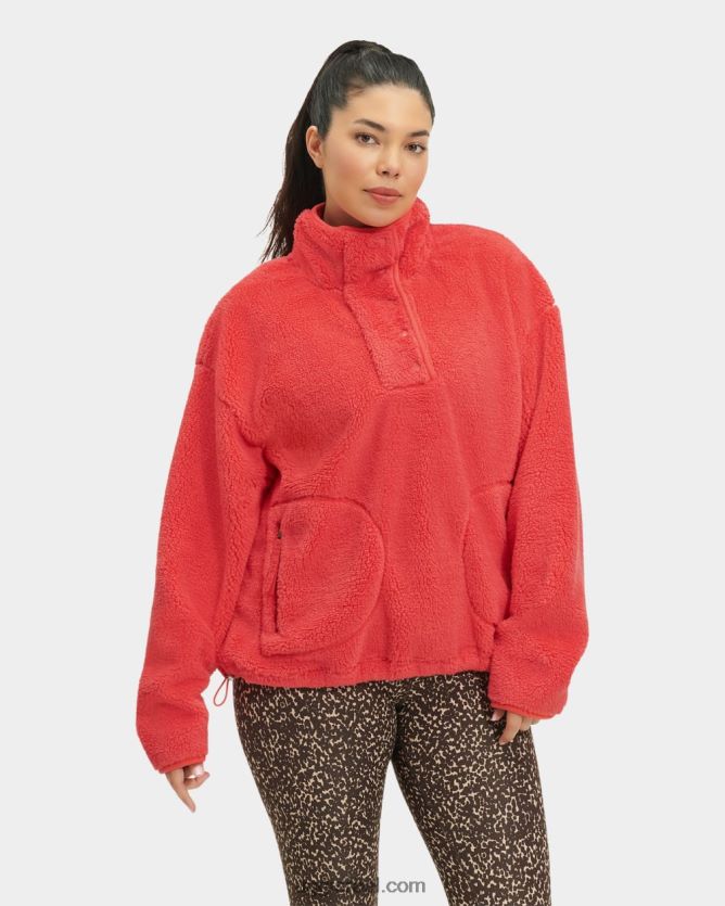 סוודר חצי מצמד של atwell sherpa נשים UGG VLDPRV151 ברי אדום