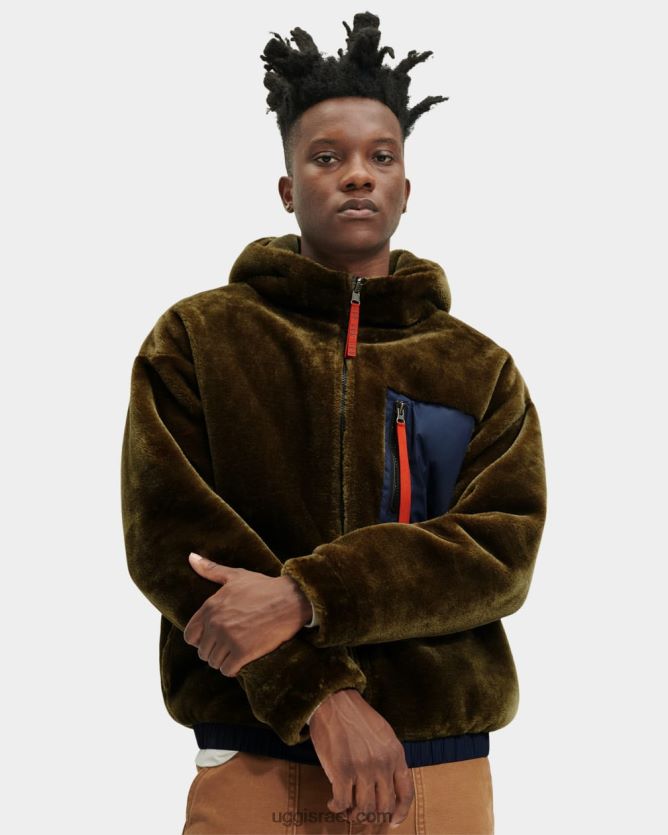 ז'קט פרווה מלאכותית של kairo גברים UGG VLDPRV1903 זית שרוף